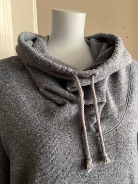 EDDIE BAUER Blue Drawstring Cowl Neck Sweater sz XS